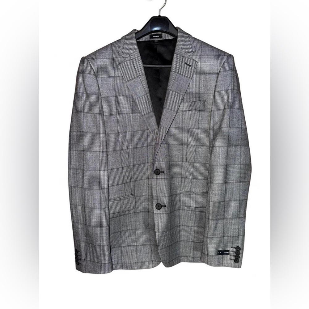 Gray Plaid Men's Blazer